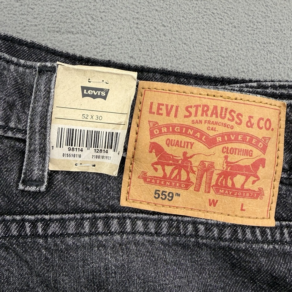 NWT Levis 559 Relaxed Straight Jeans Mens Big & Tall 52x29 Just Being Me Black - Picture 2 of 13